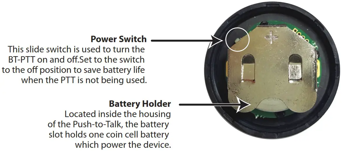Jacobs PTT Z LO Mini Wireless PTT Button - Controls and Connection 1