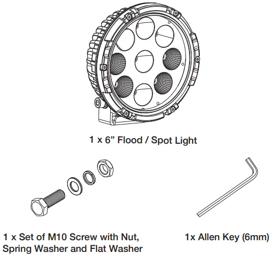 TYPES LM57473 6 Inch Flood Spot Light - PACKAGE INCLUDES