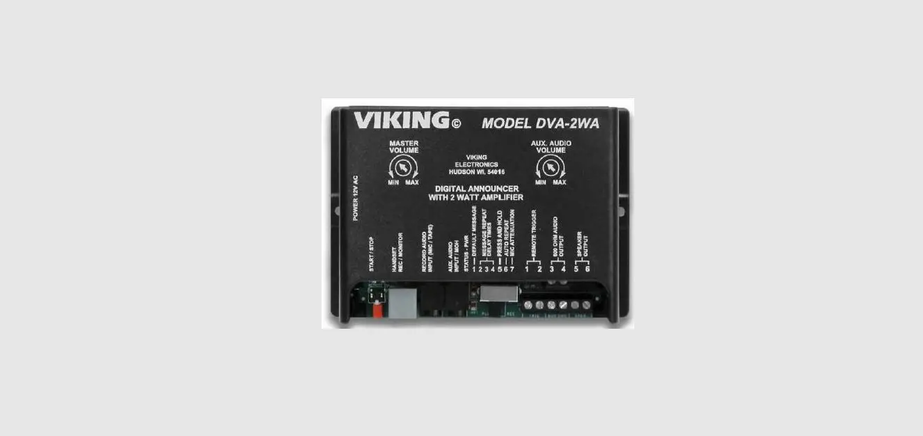 Viking Dva-2wa Digital Voice Announcer Instruction Manual