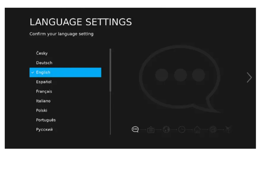 BAUHN ATV58UHD Smart TV - On-screen set-up