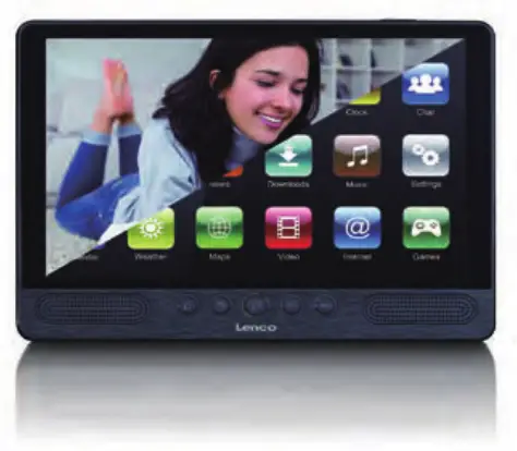Lenco TDV1001BK Portable DVD Player Android Tablet