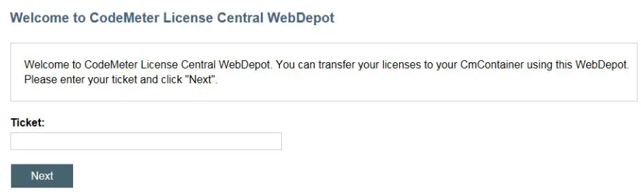 KEBA Licensing Single-User Licence Software User Guide - Enter the ticket code and click on Next