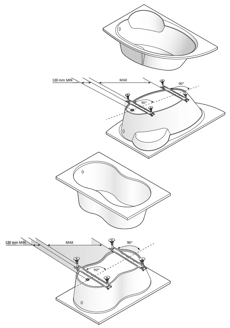 cersanit Crea 180x80 Bathtub Rectangular - 3