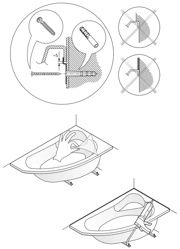 cersanit Crea 180x80 Bathtub Rectangular - 6