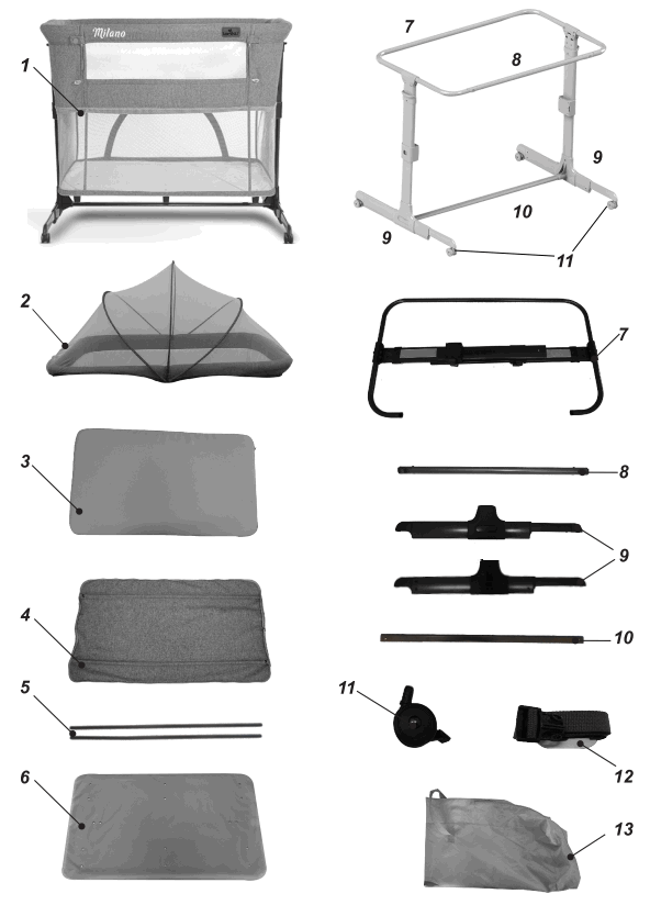 Lorelli MILANO 2in1 Crib Side Bed for Children - 1