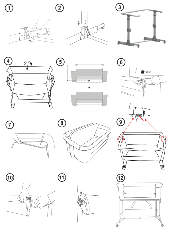 Lorelli MILANO 2in1 Crib Side Bed for Children - 2