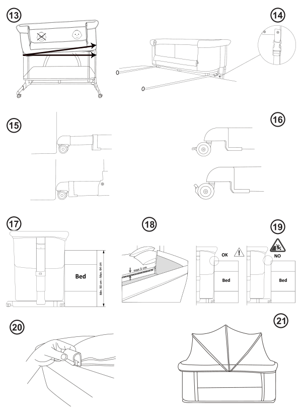 Lorelli MILANO 2in1 Crib Side Bed for Children - 3