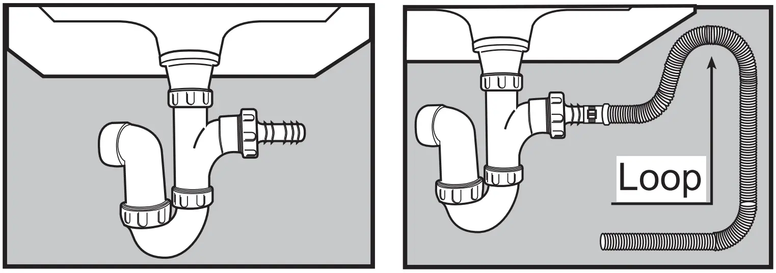 Drain hose connection