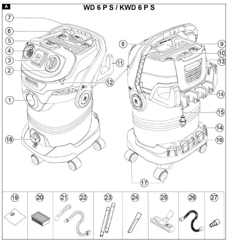 KARCHER WD 5 Wet and Dry Vacuum - Fig 1