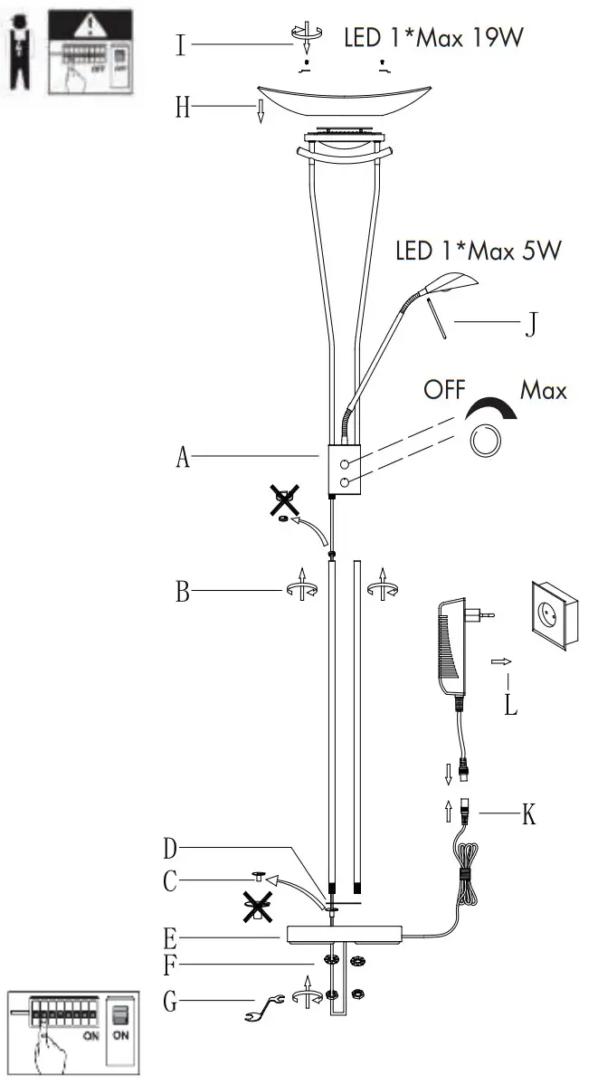 QAZQA 93513 Lexus FL LED Dimmable Floor Lamp