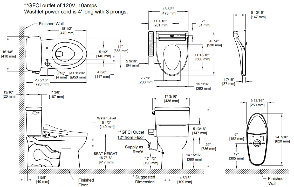 TOTO MW7763074CSG Drak WASHLET Plus C2 Two-Piece Toilet - fig 1