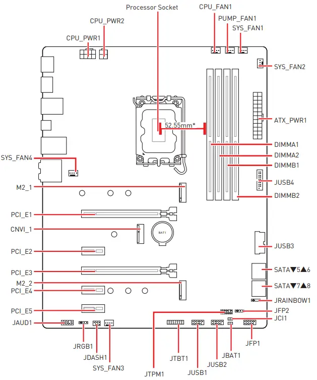 msi PRO Z690 P DDR4 Motherboard - Components