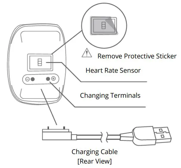 alza SPTTHR011 ANT+ Bluetooth Heart Rate Armband User Manual - Rear View