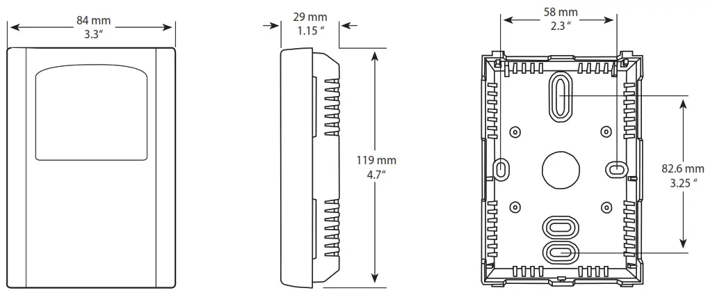 GREYSTONE TXRCL Series Temperature Transmitter with LCD - DIMENSIONS