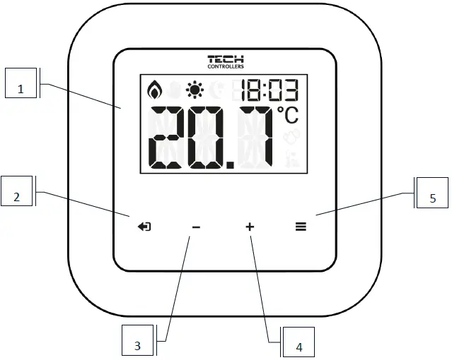TECH CONTROLLERS EU-RI-1 Wire Room Thermostat 05
