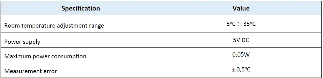 TECH CONTROLLERS EU-RI-1 Wire Room Thermostat 22