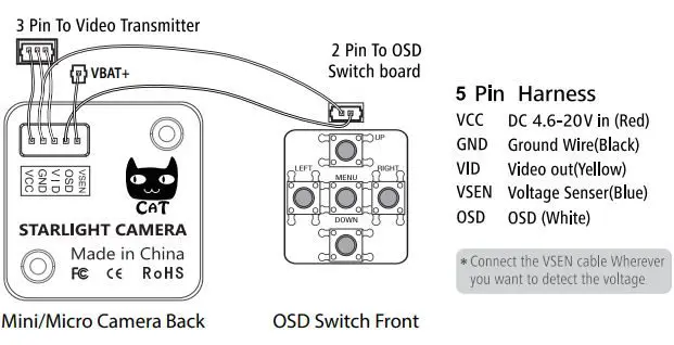 FOXEER Night FPV Camera - osd Switch