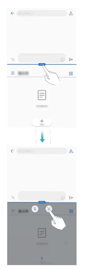 Exiting split-screen mode