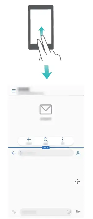 swipe gestures to enable split