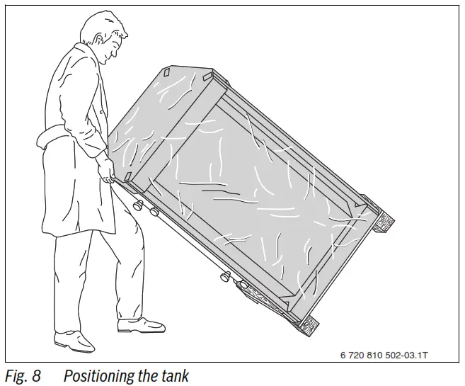 Buderus LT300 1 Logalux Indirect Water Heater - Positioning the tank 1