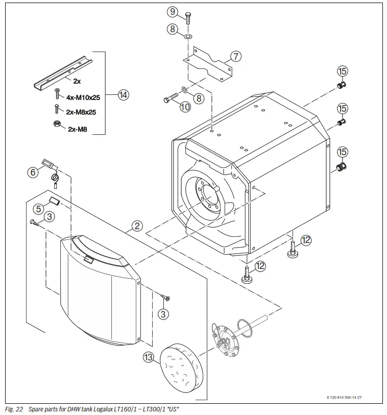 Buderus LT300 1 Logalux Indirect Water Heater - Spare Parts 1