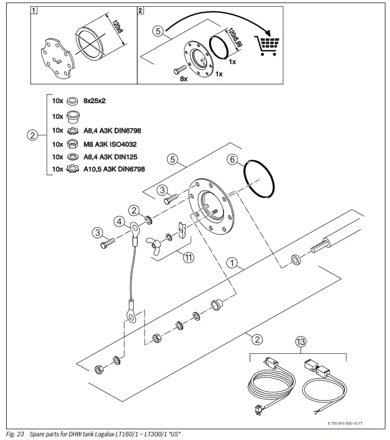 Buderus LT300 1 Logalux Indirect Water Heater - Spare Parts 2