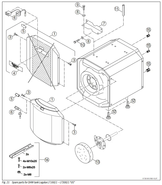 Buderus LT300 1 Logalux Indirect Water Heater - Spare Parts