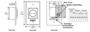 SDC 474U Touchless Sense Switch - Dimensions