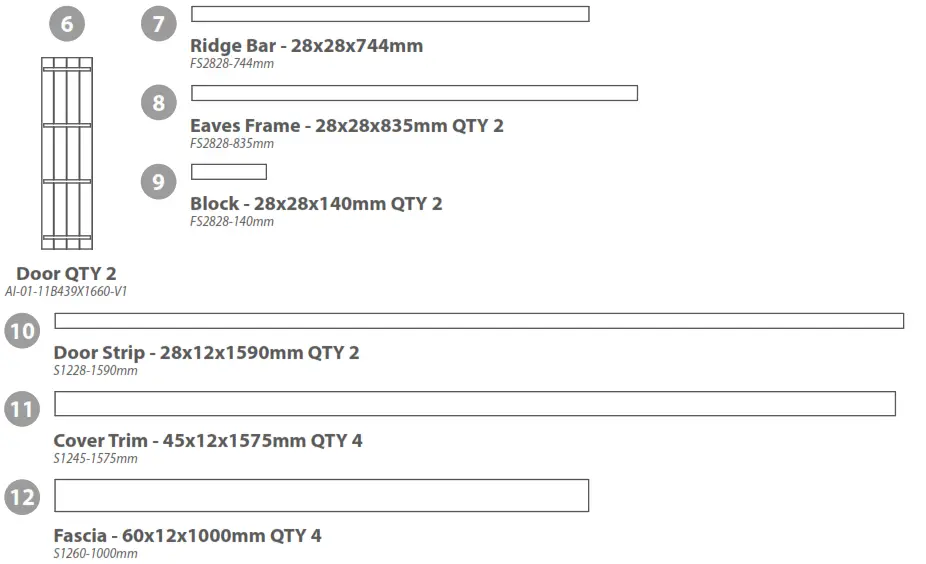 Mercia Garden Shiplap Apex Double Door No Windows - Overall Dimensions 2