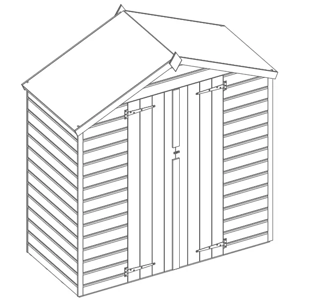 Mercia Garden Shiplap Apex Double Door No Windows - Shiplap