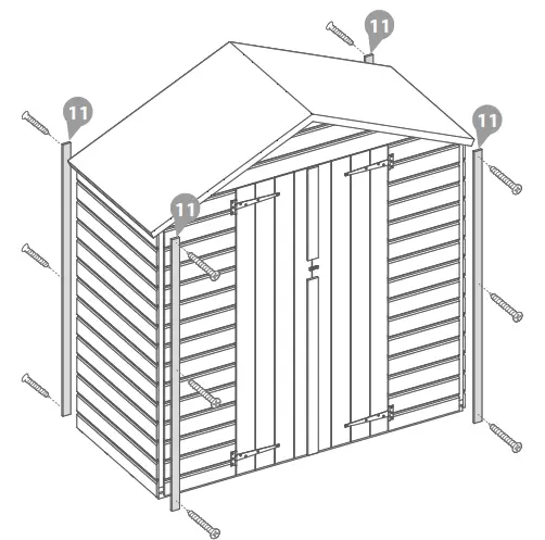 Mercia Garden Shiplap Apex Double Door No Windows - Step 10