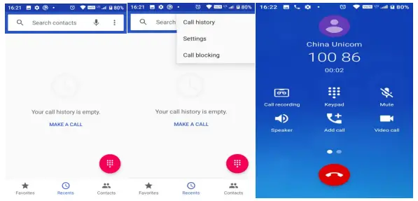 Call Status Interface