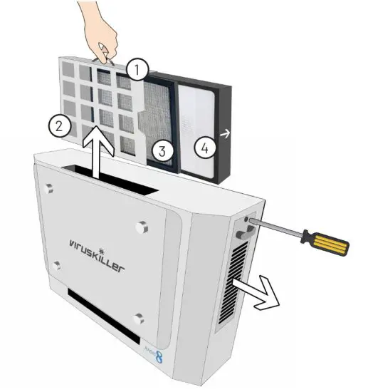 RADIC8 VK 401 Air Purifier - Press and hold