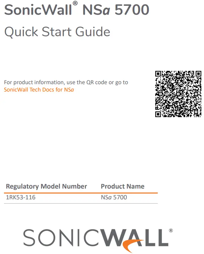 SONICWALL 02-SSC-3919 Nsa 5700 Total Secure Advanced Edition 1 User Guide