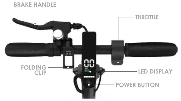 HOVER 1 H1 JVE JIVE Electric Folding Scooter - HOVER-1 JIVE DIAGRAM