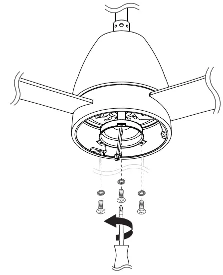 colours SJ44 3 1L Shek Modern Chrome Effect Ceiling Fan Light - Fig