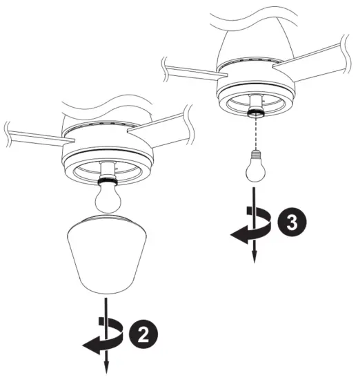 colours SJ44 3 1L Shek Modern Chrome Effect Ceiling Fan Light - Fig