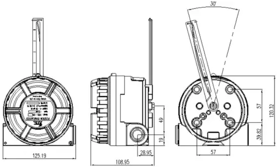 YTC SPTM 6V Series Smart Position Transmitter - Dimension