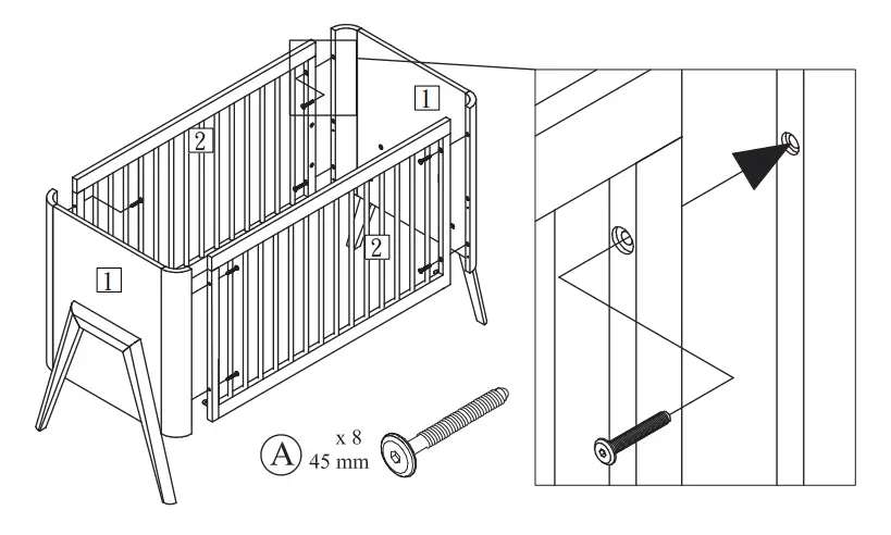 0 3 baby A03-TR0602-WW Torsten Mini Cot 4