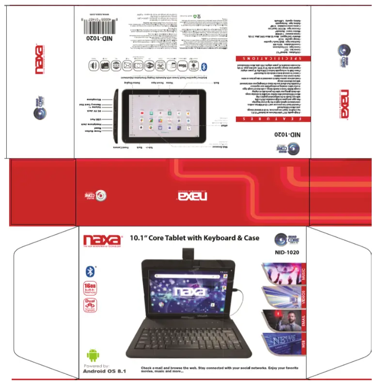 10.1” Core Tablet With Android Os 8.1 Nid-1020 Specifications Manual