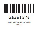 verizon Fios TV WiredSI COAX FIOS TV ONE