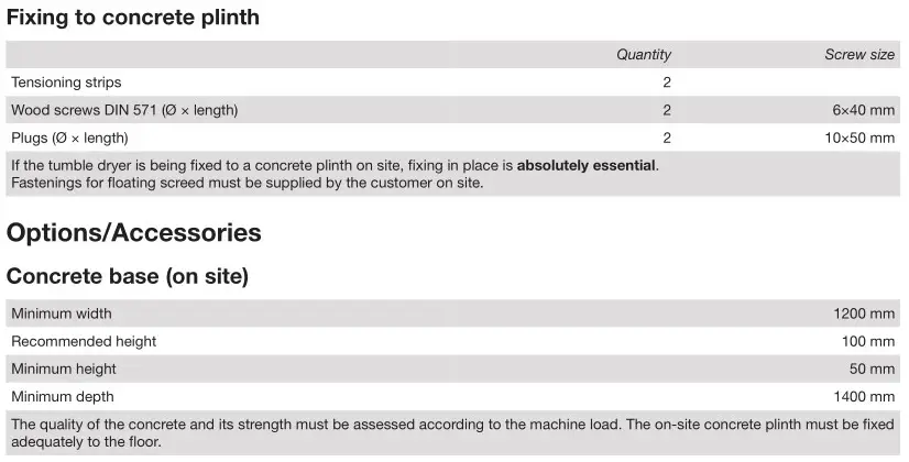 Miele PDR 944 Professional Vented Dryer - Technical data 3