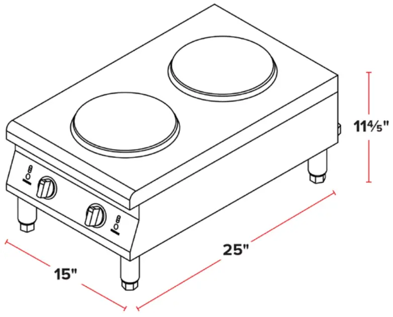 AVANTCO 177CER200 Solid French Style Burner Countertop Electric Ranges - FIG 1
