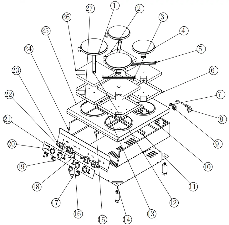 AVANTCO 177CER200 Solid French Style Burner Countertop Electric Ranges - FIG 3
