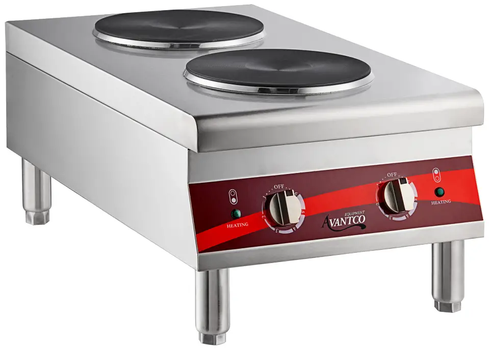 AVANTCO 177CER200 Solid French Style Burner Countertop Electric Ranges