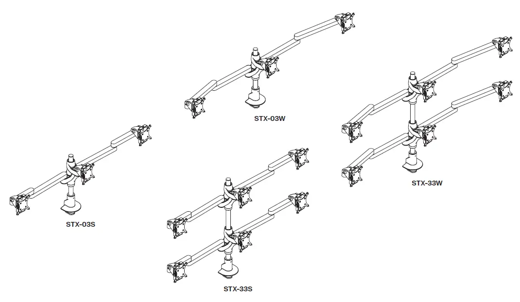 innovative STX-33S Staxx 3 Over 3 Monitor Mount fig 1