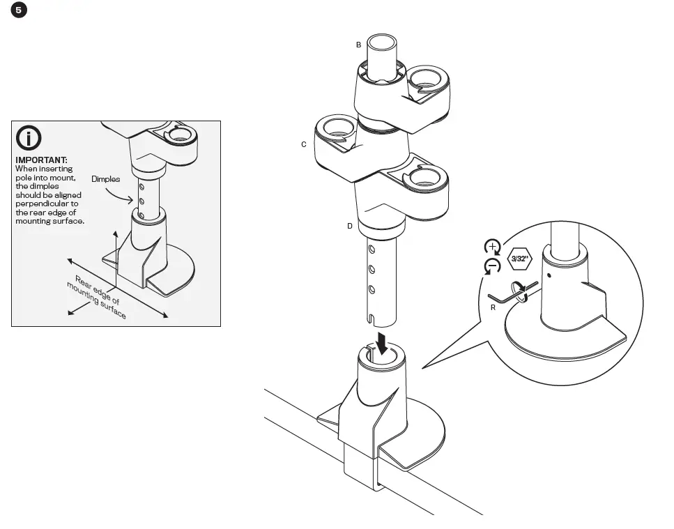 innovative STX-33S Staxx 3 Over 3 Monitor Mount fig 5