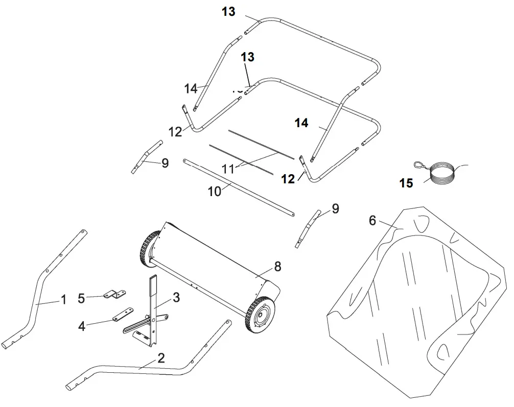 Brinly STS 42BHDK Tow Behind Lawn Sweeper - Component and Hardware Parts