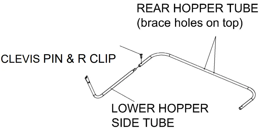 Brinly STS 42BHDK Tow Behind Lawn Sweeper - hopper tube