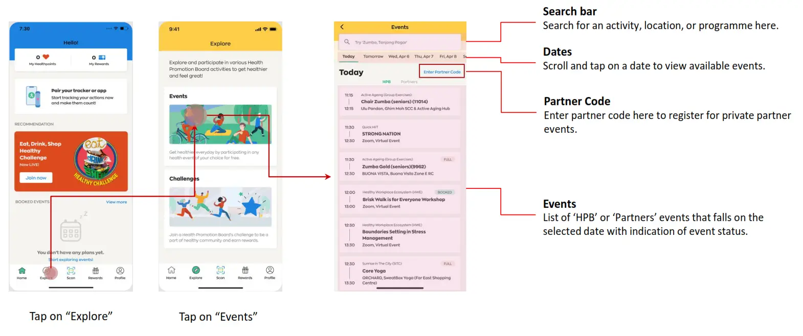 HealthPromotionBoard Healthy 365 App - Search bar